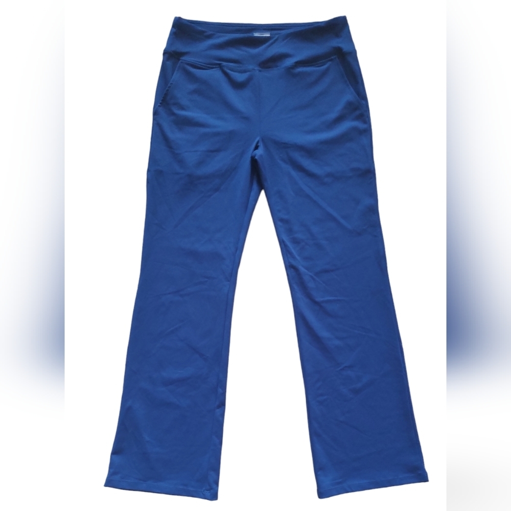 DaYoung Blue Nylon Boot Cut cut Yoga Pants NWT Sz.L